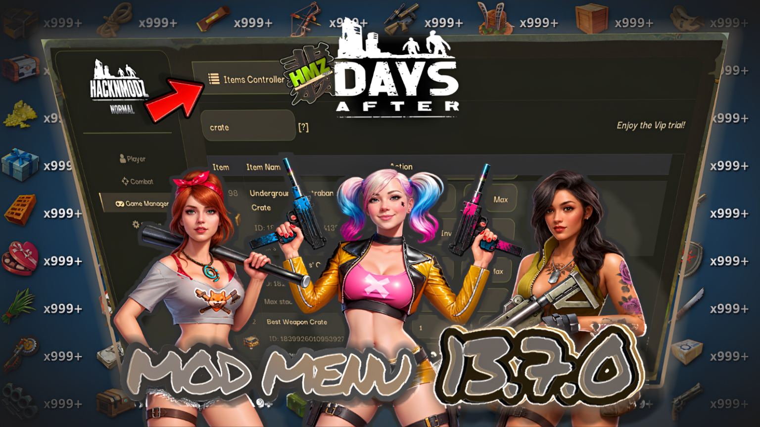MOD MENU DAYS AFTER: ZOMBIE SURVIVAL 13.7.0 HMZ
